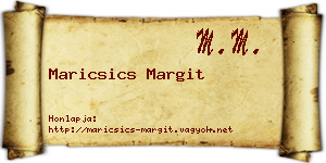 Maricsics Margit névjegykártya